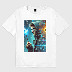 Мужская футболка оверсайз Гарри Поттер - киберпанк