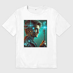 Мужская футболка оверсайз Harry Potter - cyberpunk fantasy
