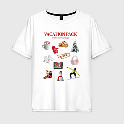 Футболка оверсайз мужская Vacation pack, цвет: белый