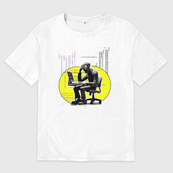 Футболка оверсайз мужская 1С, 2С, 3С, цвет: белый