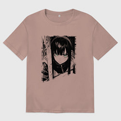Мужская футболка оверсайз Девушка с блеклым взглядом