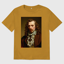 Футболка оверсайз мужская Старинный портрет, цвет: горчичный