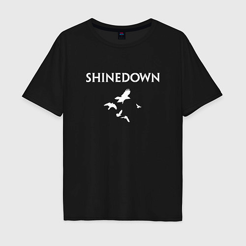 Мужская футболка оверсайз Shinedown - logo / Черный – фото 1