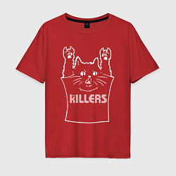 Футболка оверсайз мужская The Killers - cat rock, цвет: красный