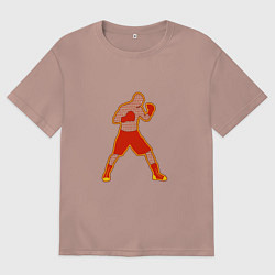 Мужская футболка оверсайз Боксер хохлома