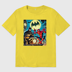 Мужская футболка оверсайз Batman with Spider-man - ai art fantasy