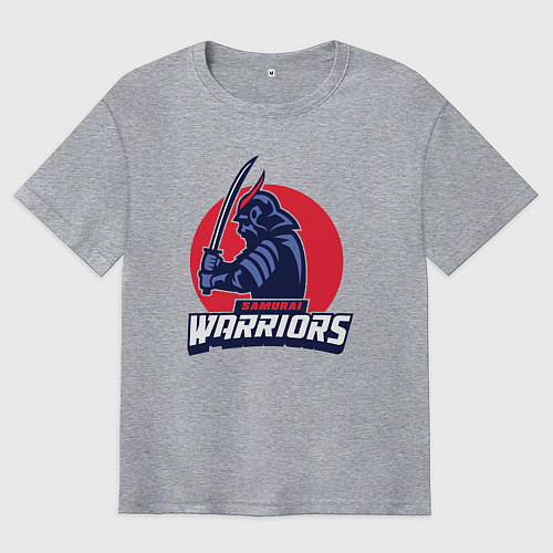 Мужская футболка оверсайз Samurai warriors / Меланж – фото 1