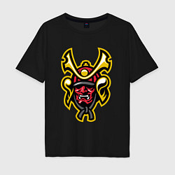 Футболка оверсайз мужская Samurai face, цвет: черный