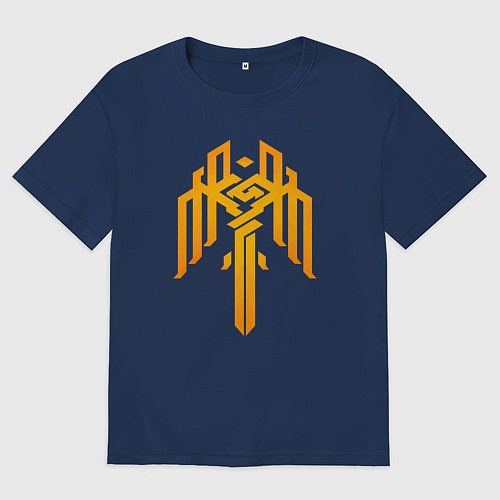 Мужская футболка оверсайз Сrest Kirkwall - Dragon age / Тёмно-синий – фото 1