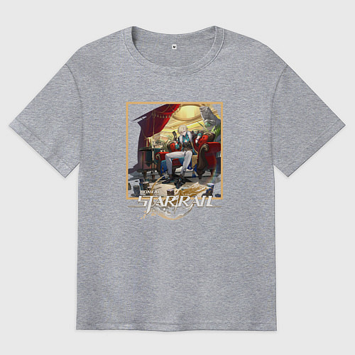 Мужская футболка оверсайз Авантюрин / Меланж – фото 1