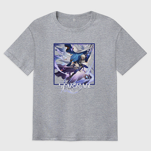 Мужская футболка оверсайз Арлан хонкай / Меланж – фото 1