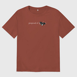Футболка оверсайз мужская Proposal of marriage Кира Йошикаге рука JoJo, цвет: кирпичный