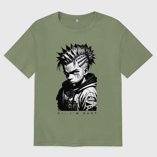 Мужская футболка оверсайз Чувак Барт Симпсон / Авокадо – фото 1