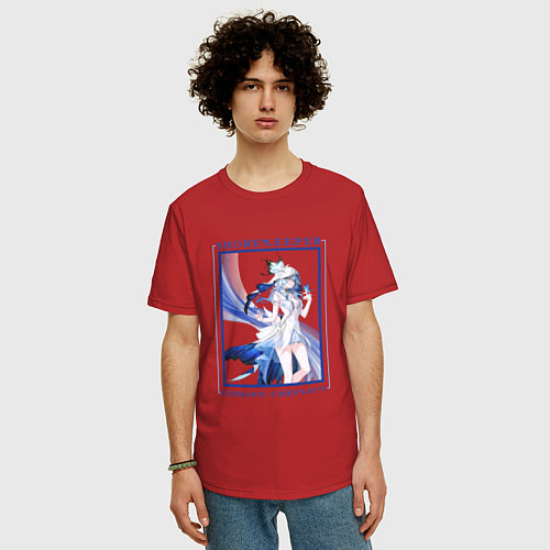 Мужская футболка оверсайз Shorekeeper Euphonic Chrysalis / Красный – фото 3