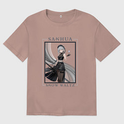 Футболка оверсайз мужская Sanhua Snow Waltz, цвет: пыльно-розовый