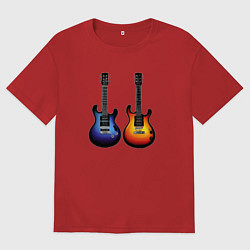 Мужская футболка оверсайз Яркие гитары