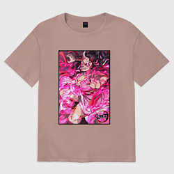 Мужская футболка оверсайз Клинок рассекающий демонов Незуко в битве