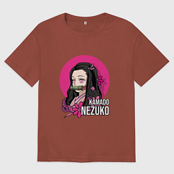 Мужская футболка оверсайз Клинок рассекающий демонов Камадо Незуко