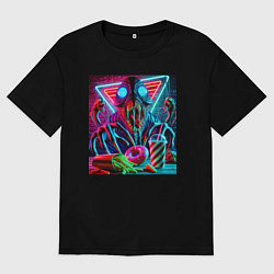 Мужская футболка оверсайз Последствие употребления фастфуда