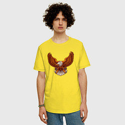 Футболка оверсайз мужская Свободный орёл, цвет: желтый — фото 2