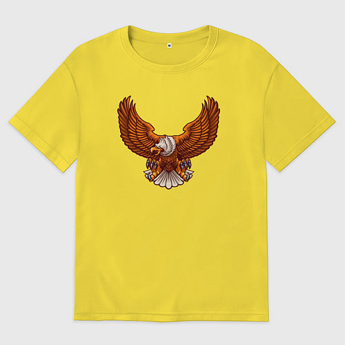 Мужская футболка оверсайз Свободный орёл / Желтый – фото 1