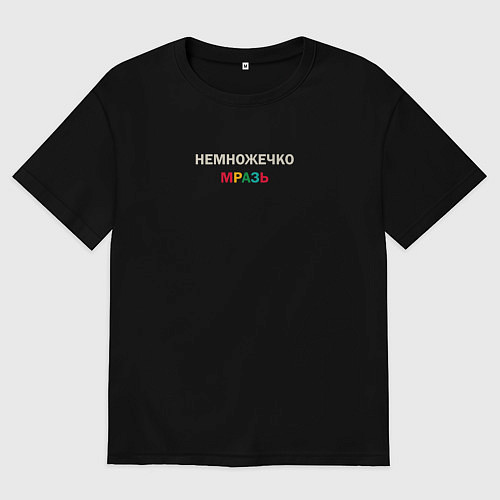 Мужская футболка оверсайз Немножечко мразь разноцветная / Черный – фото 1