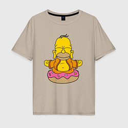 Футболка оверсайз мужская Homer yoga, цвет: миндальный