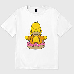 Футболка оверсайз мужская Homer yoga, цвет: белый