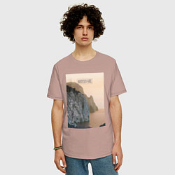 Футболка оверсайз мужская Горная душа, цвет: пыльно-розовый — фото 2
