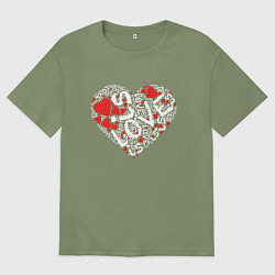 Мужская футболка оверсайз Love is - text drawing