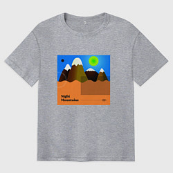 Мужская футболка оверсайз Ночные горы