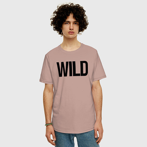 Мужская футболка оверсайз Wild / Пыльно-розовый – фото 3