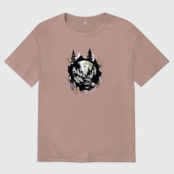 Мужская футболка оверсайз Прыжок через медведя