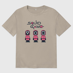 Футболка оверсайз мужская Squid games, цвет: миндальный