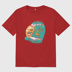 Мужская футболка оверсайз Пришелец серфер