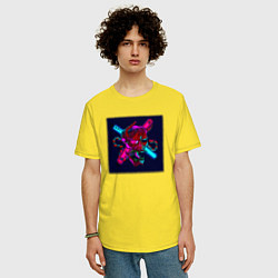 Футболка оверсайз мужская Неоновый демон они, цвет: желтый — фото 2