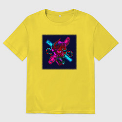 Мужская футболка оверсайз Неоновый демон они