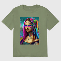 Футболка оверсайз мужская The Gioconda of our days is eclectic, цвет: авокадо
