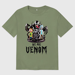Мужская футболка оверсайз Morty and Rick - we are Venom meme