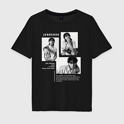 Футболка оверсайз мужская Jungkook bts black-white, цвет: черный