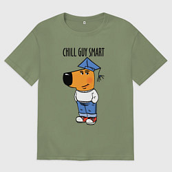 Мужская футболка оверсайз Chill guy smart