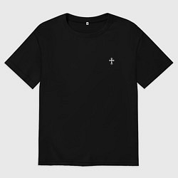 Футболка оверсайз мужская Гранж ворон, цвет: черный