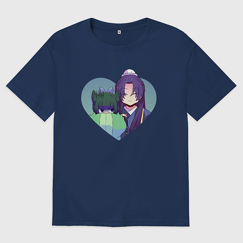 Мужская футболка оверсайз Xiaomao and Jinshi - The Apothecary Diaries / Тёмно-синий – фото 1