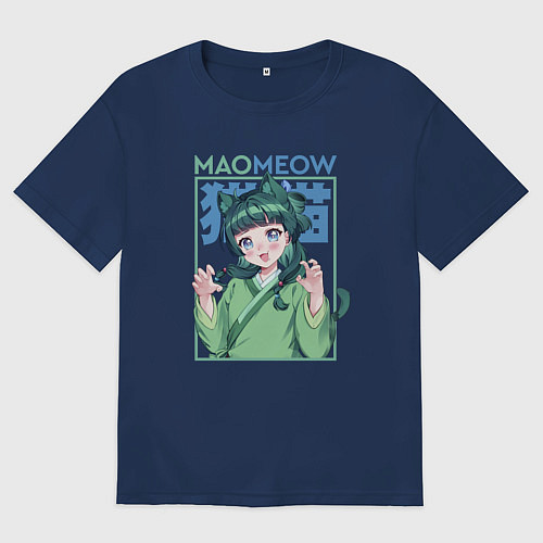 Мужская футболка оверсайз Maomeow - Монолог фармацевтов / Тёмно-синий – фото 1