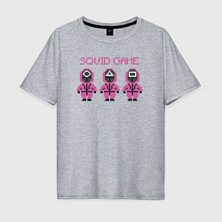 Футболка оверсайз мужская Squid game pixel, цвет: меланж
