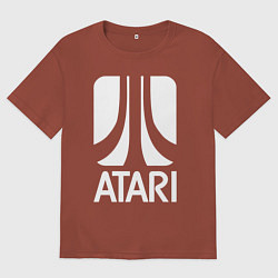 Мужская футболка оверсайз Atari logo white
