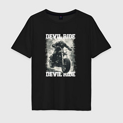 Футболка оверсайз мужская Devil ride, цвет: черный
