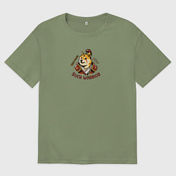 Мужская футболка оверсайз Сиба ину воин варвар