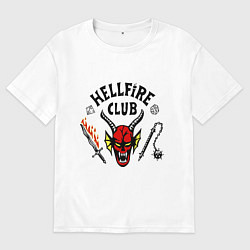 Мужская футболка оверсайз Stranger things - hellfire club