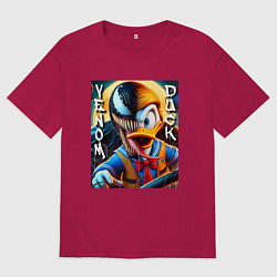 Футболка оверсайз мужская Venom-Duck - ai art fantasy, цвет: маджента